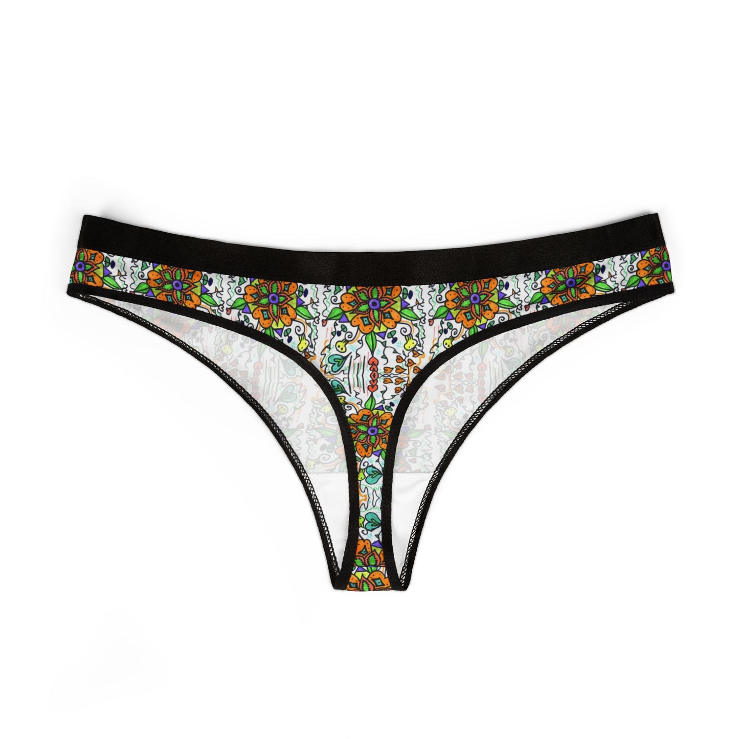 Women's Thongs (AOP) Jade flower
