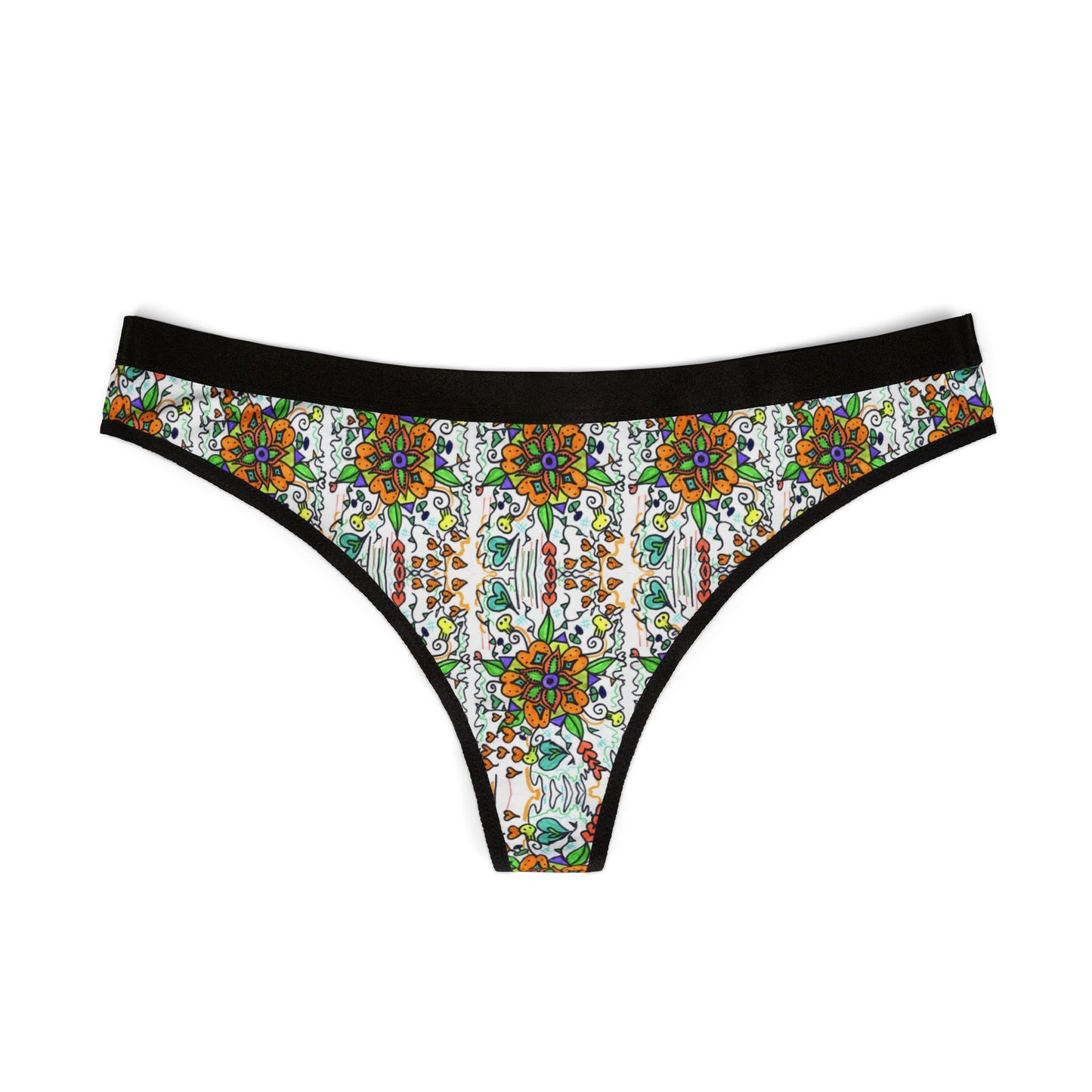 Women's Thongs (AOP) Jade flower