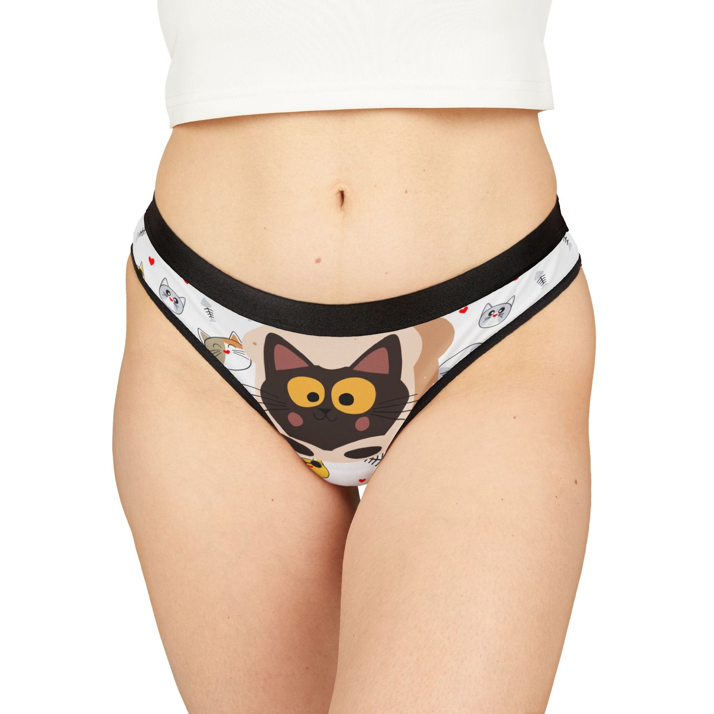 Women's Thongs (AOP) Cat