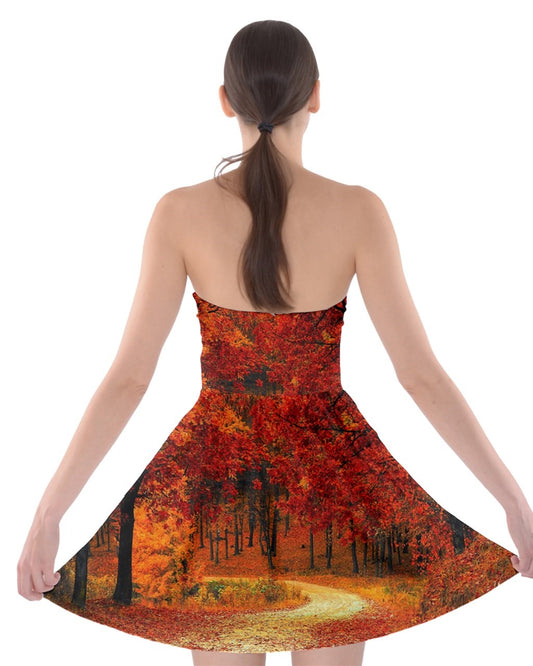 Autumn path | Strapless Bra Top Dress