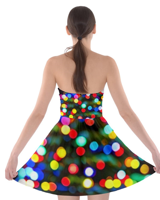 Christmas light -  Strapless Bra Top Dress