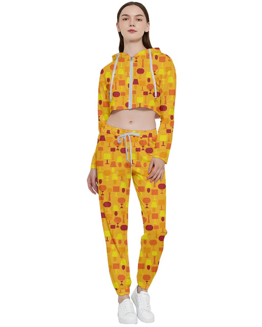 Autumn color - Cropped Zip Up Lounge Set