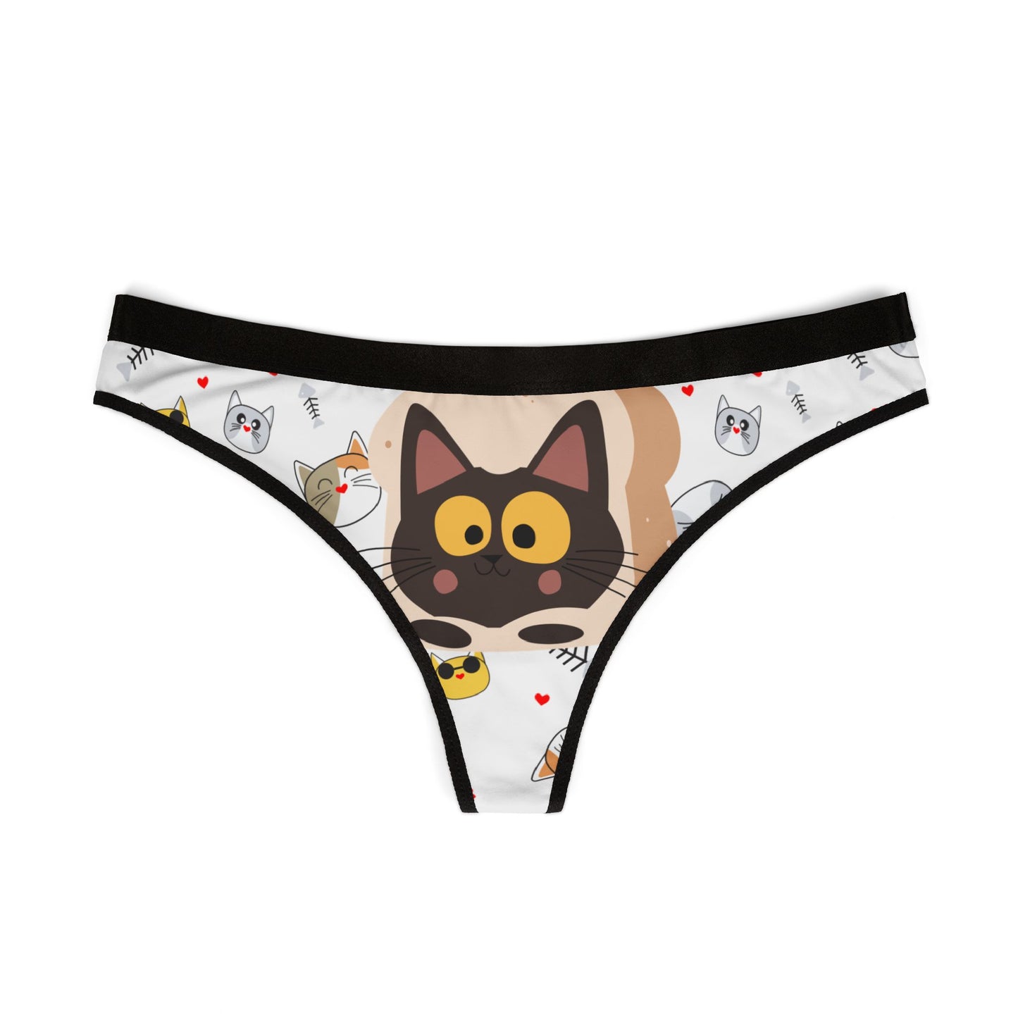 Women's Thongs (AOP) Cat