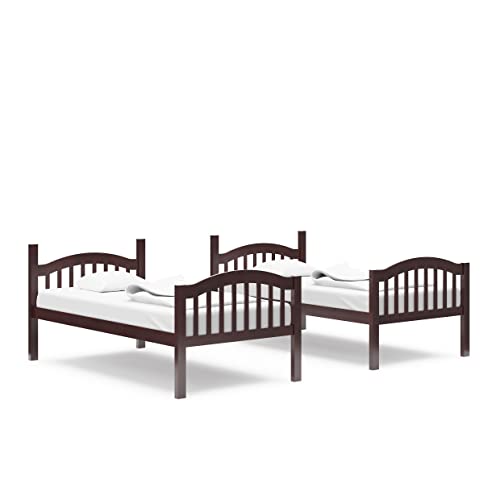 Storkcraft Long Horn Twin-Over-Twin Bunk Bed (Espresso) - GREENGUARD Gold Certified, Converts to 2 Individual Twin Beds