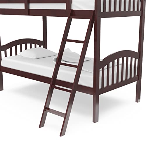 Storkcraft Long Horn Twin-Over-Twin Bunk Bed (Espresso) - GREENGUARD Gold Certified, Converts to 2 Individual Twin Beds