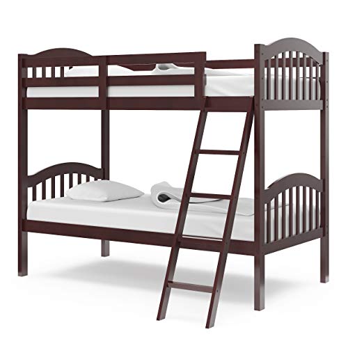 Storkcraft Long Horn Twin-Over-Twin Bunk Bed (Espresso) - GREENGUARD Gold Certified, Converts to 2 Individual Twin Beds