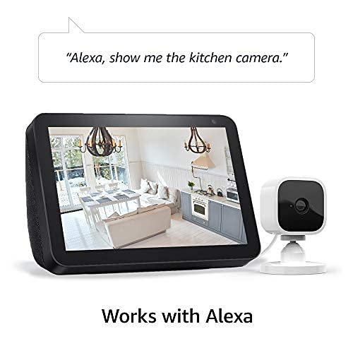 Blink Mini - Cámara de seguridad inteligente compacta, conectable, para interiores, con video de alta definición 1080 y detección de movimiento, funciona con Alexa - 1 cámara (blanco)