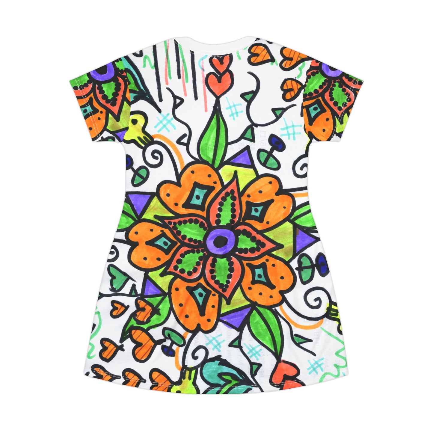 T-Shirt Dress (AOP) Jade flower