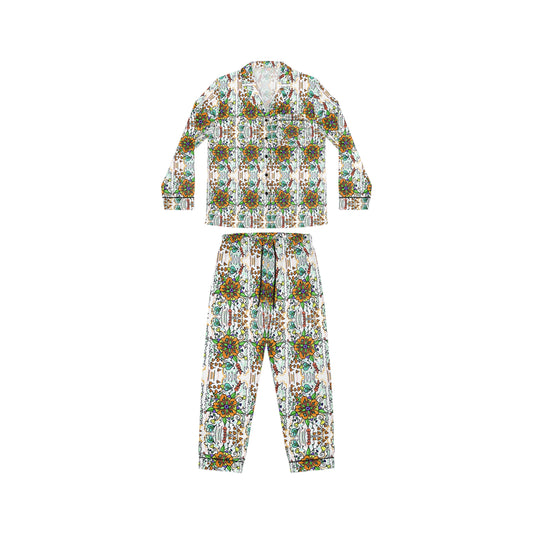 Women's Satin Pajamas (AOP) | Jade flower