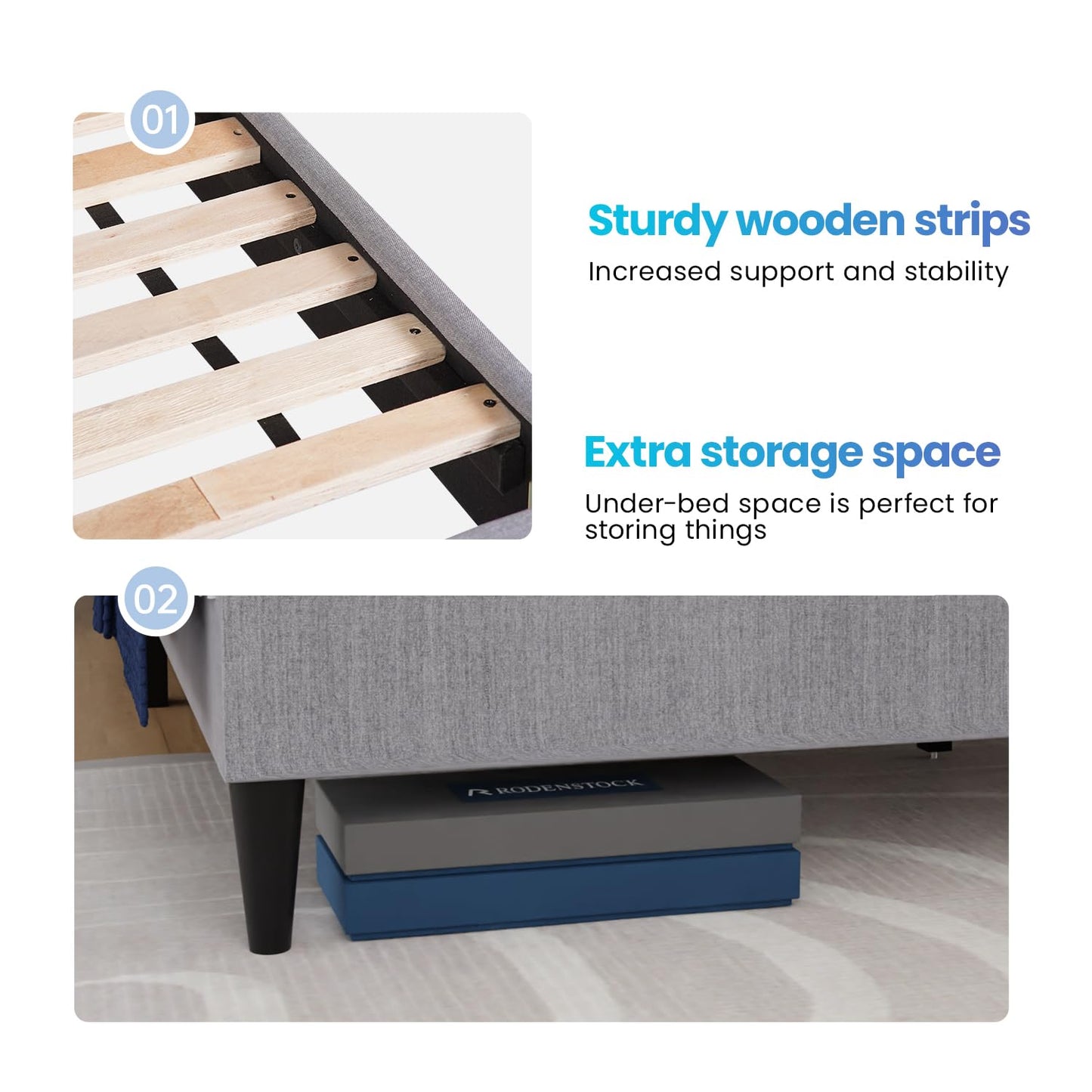 PayLessHere Platform Bed Frame Full Mattress Foundation with Fabric Upholstered Headboard and Wooden Slats Support, Fully Upholstered No Box Spring Needed Non-Slip and Noise-Free, Full