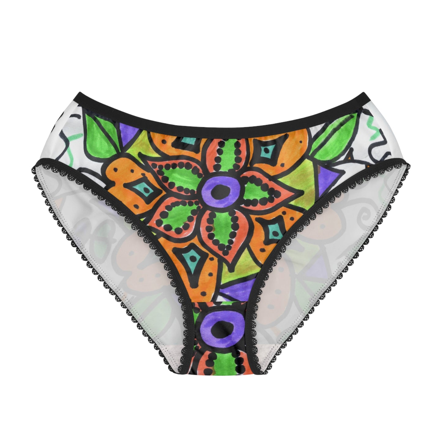 Women's Briefs (AOP) Jade flower