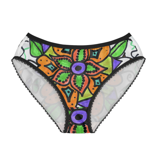 Women's Briefs (AOP) Jade flower