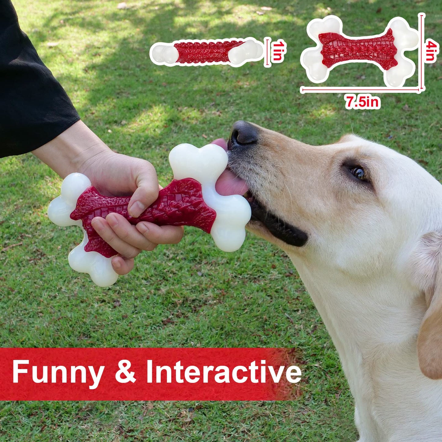 Tough Dog Toys, Toys for Aggressive Chewers Large Breed, Chew Dogs, Bone Toy Nylon Durable Dogs Extreme Indestructible