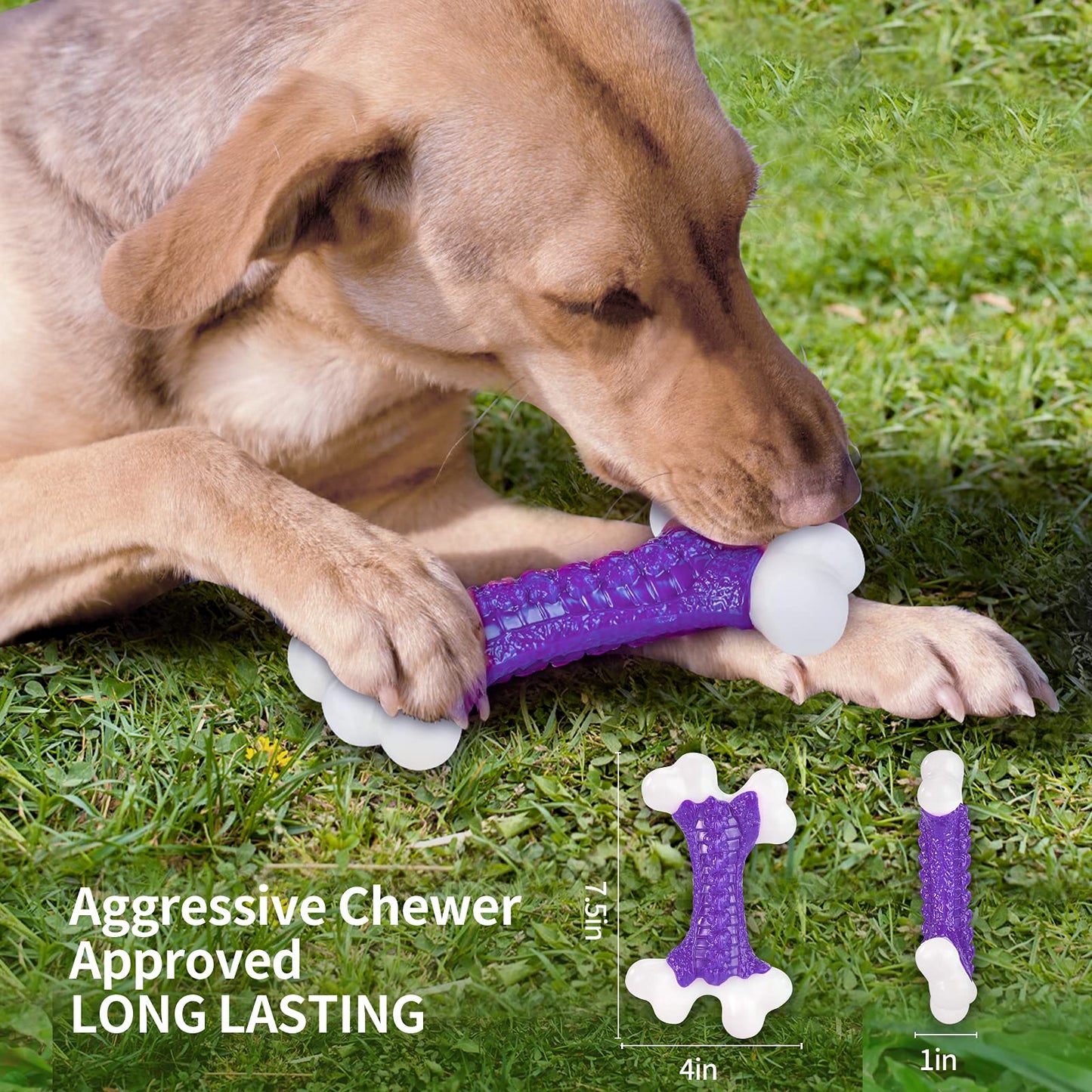 Tough Dog Toys, Toys for Aggressive Chewers Large Breed, Chew Dogs, Bone Toy Nylon Durable Dogs Extreme Indestructible