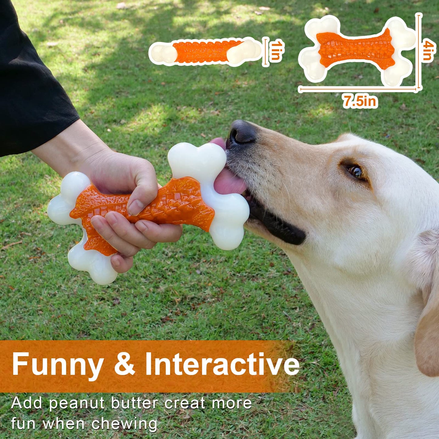 Tough Dog Toys, Toys for Aggressive Chewers Large Breed, Chew Dogs, Bone Toy Nylon Durable Dogs Extreme Indestructible