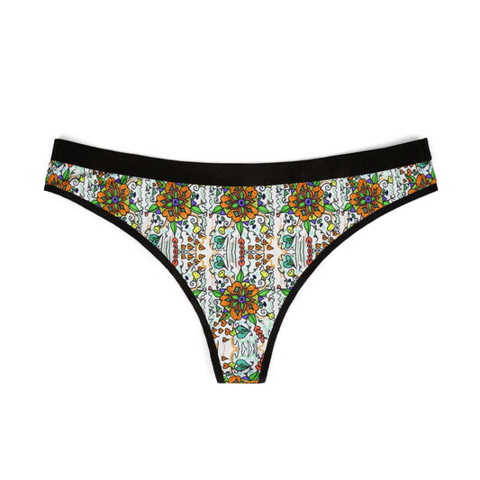 Women's Thongs (AOP) Jade flower