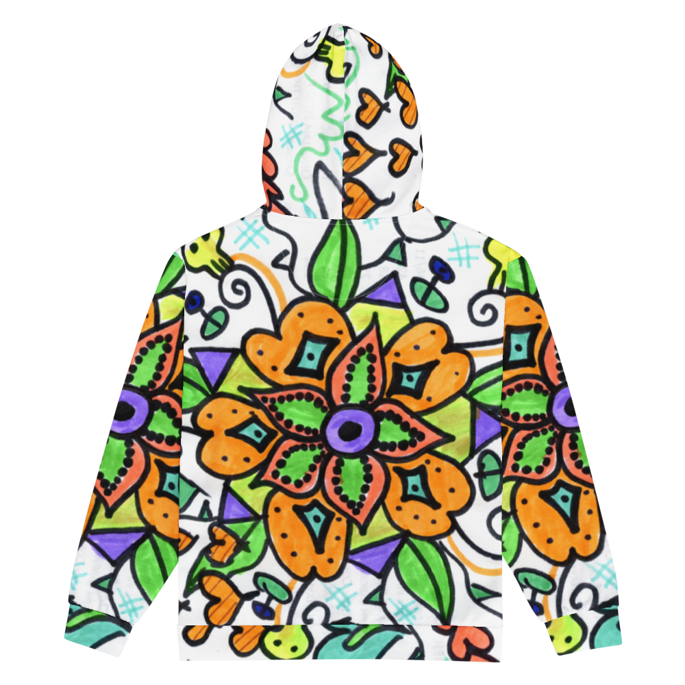 Unisex zip hoodie / Jade flower