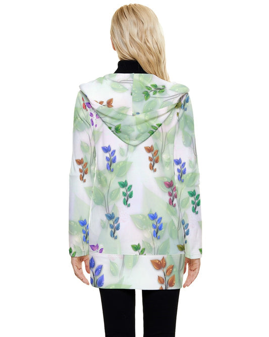 Button Up Hooded Coat I Color leaves I