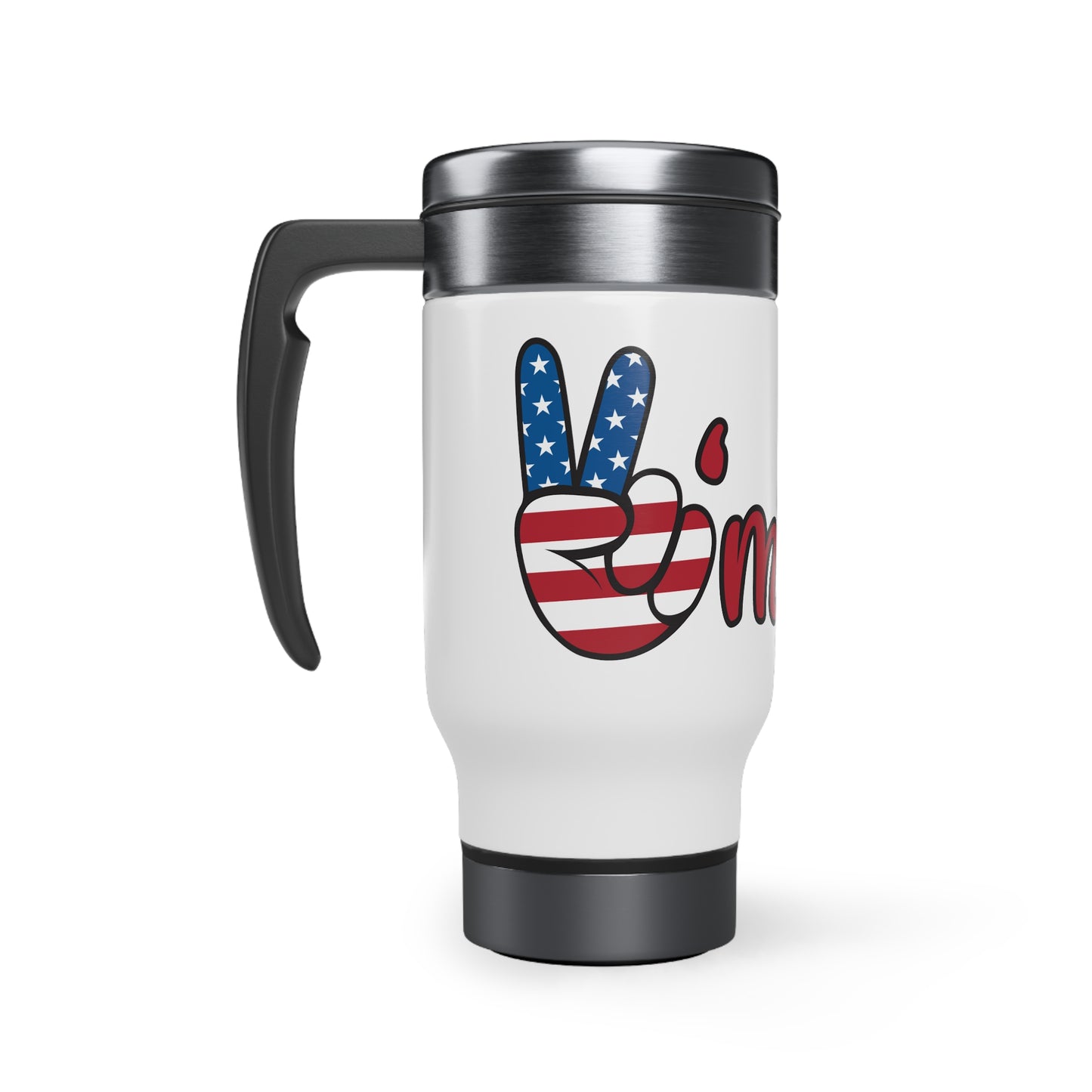 Stainless Steel Travel Mug with Handle, 14oz | America