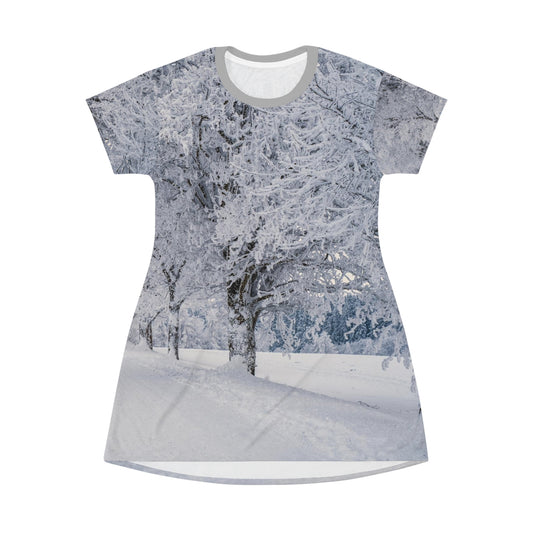 Trees and snow - All Over Print T-Shirt Dress