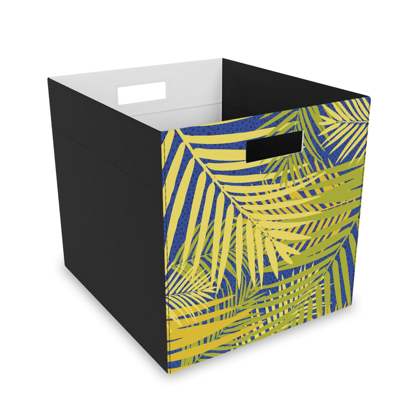 Felt Storage Box | yellow palm leaves |