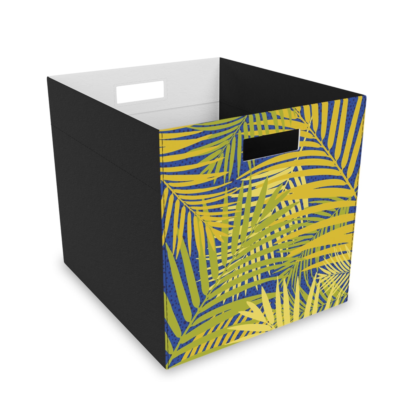 Felt Storage Box | yellow palm leaves |