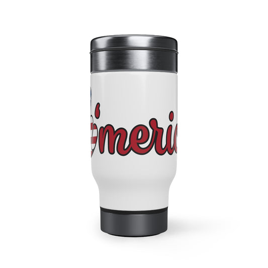 Stainless Steel Travel Mug with Handle, 14oz | America