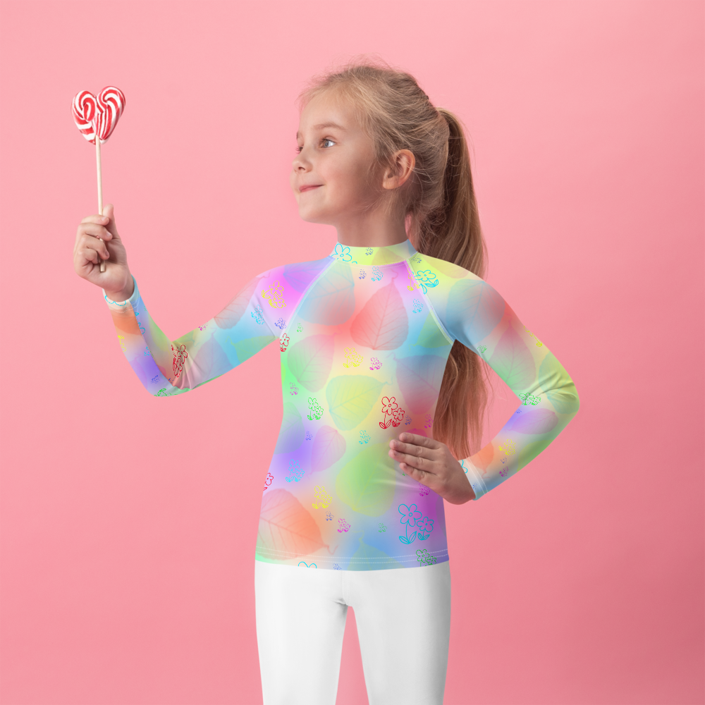 Kids Rash Guard - Colorful leaves