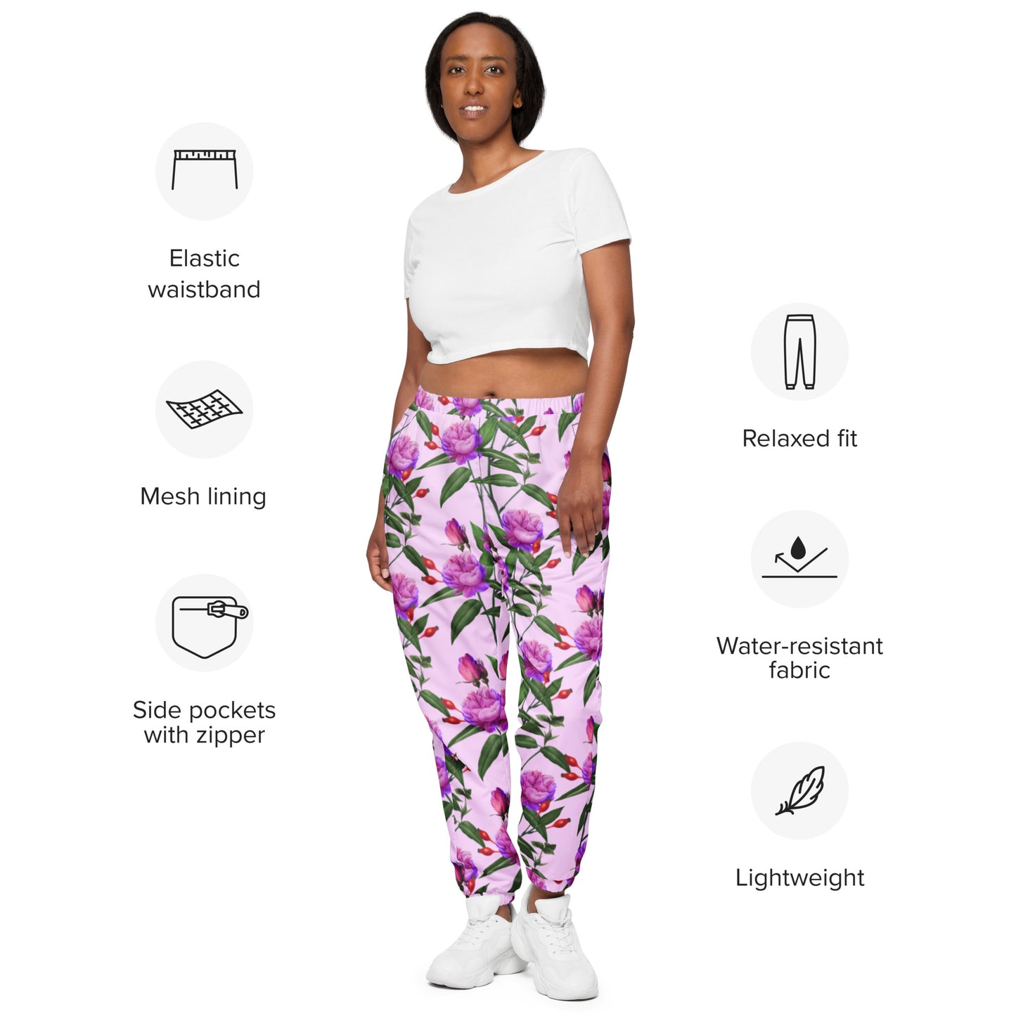 Modern style | Unisex track pants | flowers all season