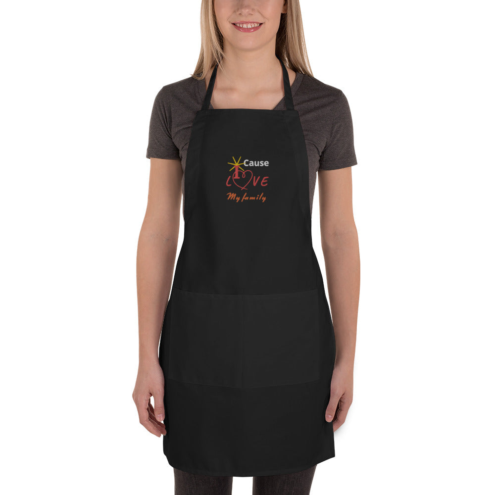 Embroidered Apron | Cause I Love my family |