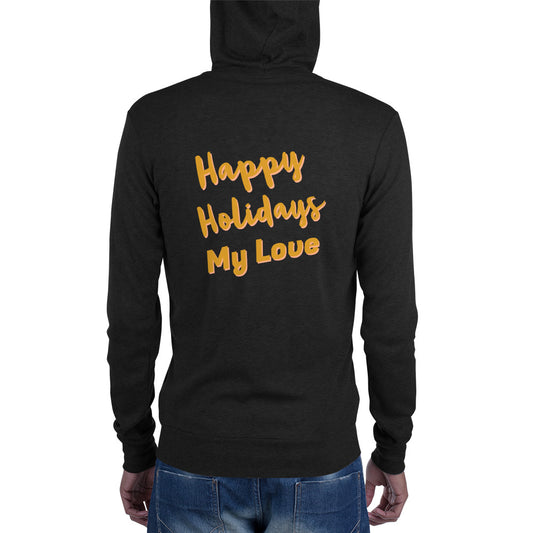 Unisex zip hoodie | Happy holidays my love |