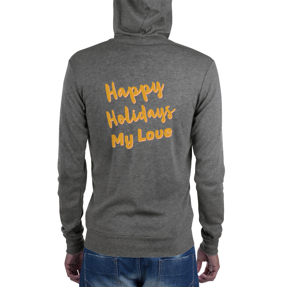 Unisex zip hoodie | Happy holidays my love |