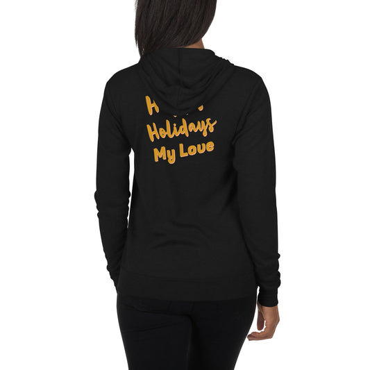 Unisex zip hoodie | Happy holidays my love |