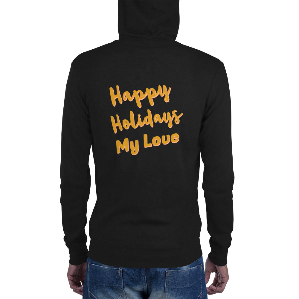 Unisex zip hoodie | Happy holidays my love |